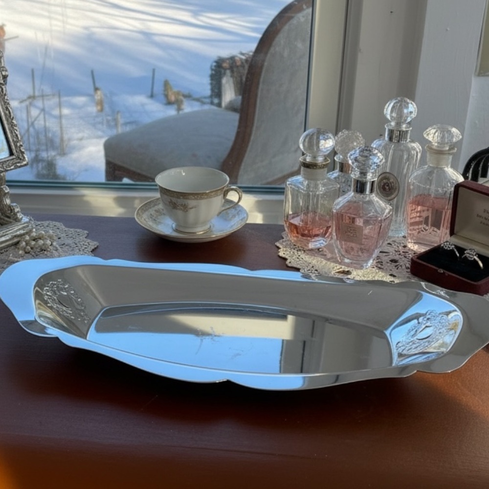 Krome Kraft tray by Farber Bros, vintage, serving try or decor piece
